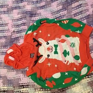 Girls holiday llama sweater